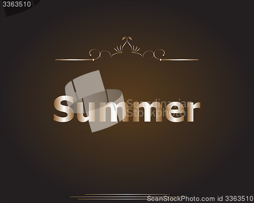 Image of Summer time. summer word on golden luxury background, summer holidays
