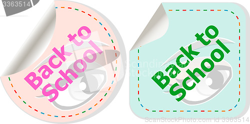 Image of Back to school icon. Internet button. Education concept