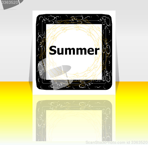 Image of summer poster. summer background. Effects poster, frame. Happy holidays card, Enjoy your summer