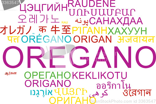 Image of Oregano multilanguage wordcloud background concept