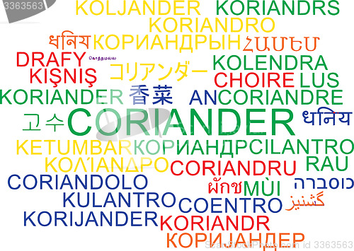 Image of Coriander multilanguage wordcloud background concept
