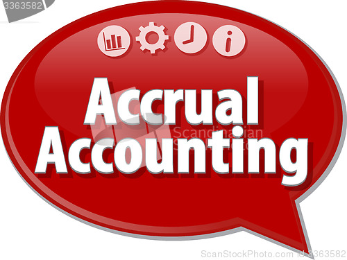 Image of Accrual accounting Business term speech bubble illustration
