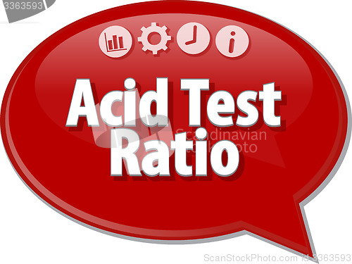 Image of Acid Test Ratio Business term speech bubble illustration