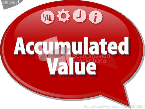 Image of Accumulated value Business term speech bubble illustration
