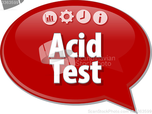 Image of Acid Test Business term speech bubble illustration