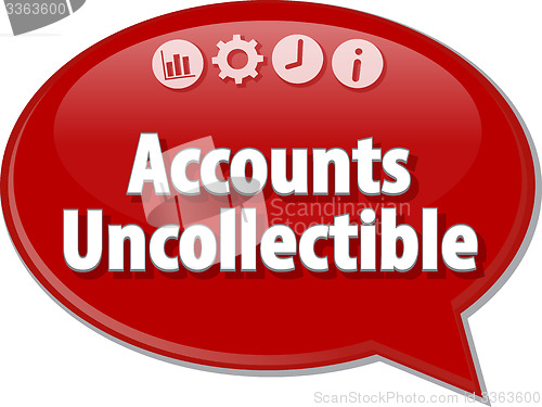 Image of Accounts uncollectible Business term speech bubble illustration