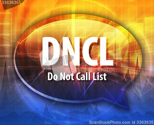 Image of DNCL acronym word speech bubble illustration