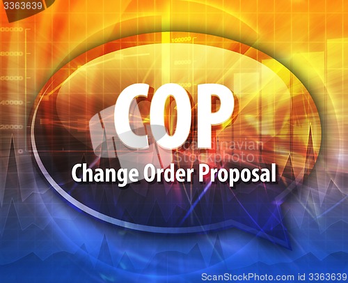 Image of COP acronym word speech bubble illustration