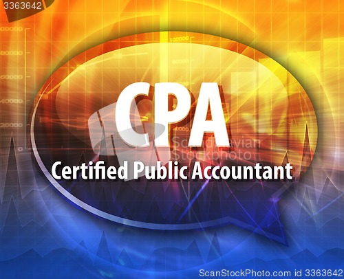 Image of CPA acronym word speech bubble illustration