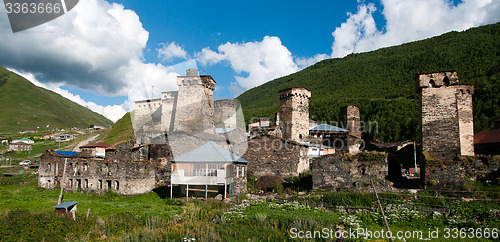 Image of Towers in mountain village