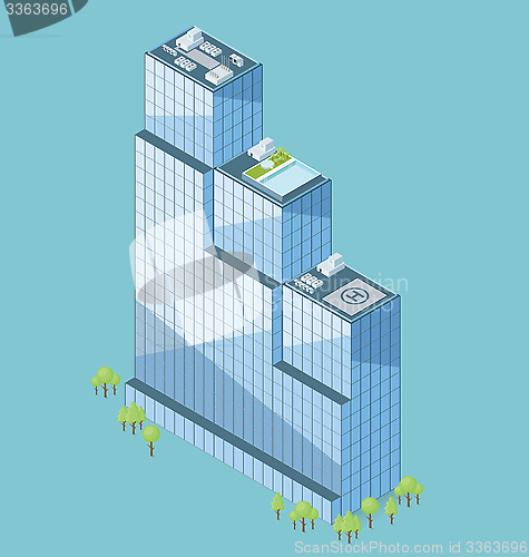 Image of Vector 3d Flat Isometric Office Building