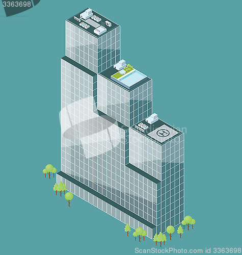 Image of Vector 3d Flat Isometric Office Building