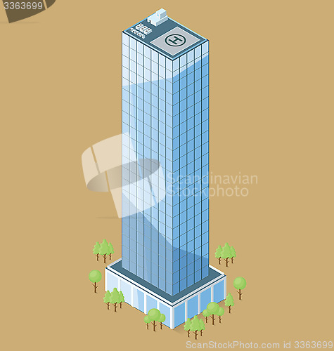 Image of Vector 3d Flat Isometric Office Building