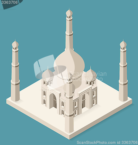 Image of Vector 3d Flat Isometric Taj Mahal