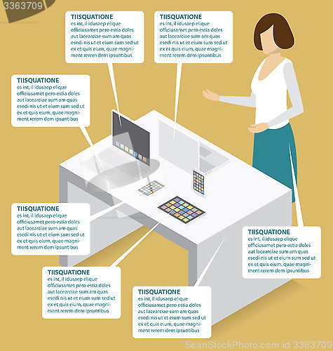 Image of Vector 3d Flat Isometric Gadget Presentation