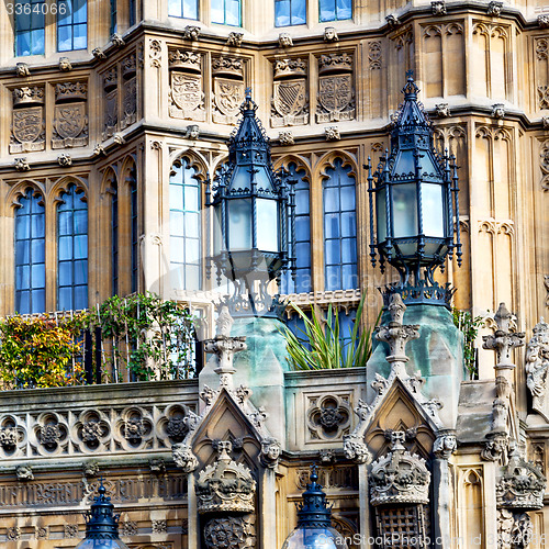 Image of old in london  historical    parliament glass  window    structu