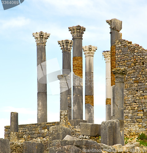 Image of volubilis in morocco africa the old roman deteriorated monument 