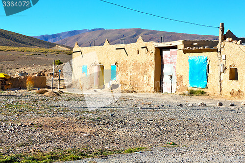 Image of brown construction   in           africa the atlas mountain  