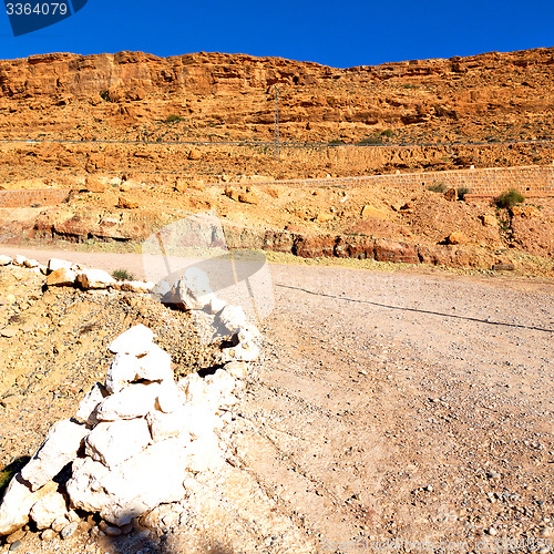 Image of in   valley  morocco  africa the atlas dry mountain ground isola