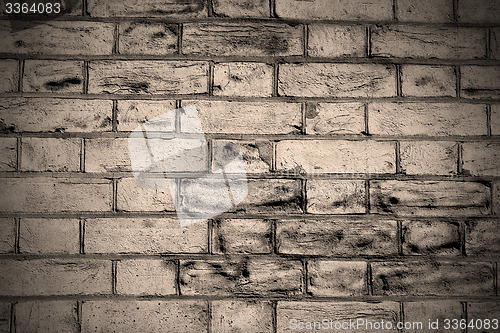Image of in london abstract    texture of a ancien wall and ruined brick