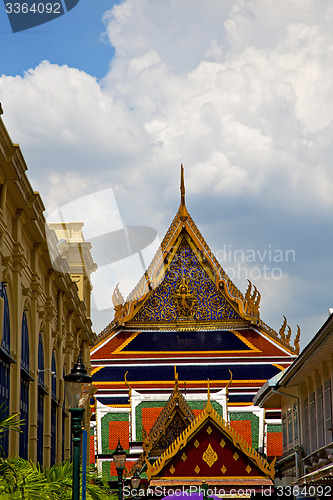 Image of  thailand asia   in  bangkok rain  temple abstract street lamp