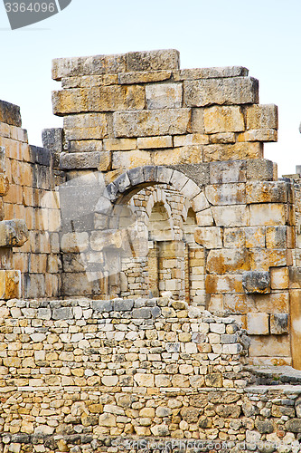 Image of   in morocco africa the old roman deteriorated  