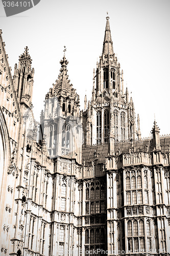 Image of old in london  historical    parliament glass  window    structu