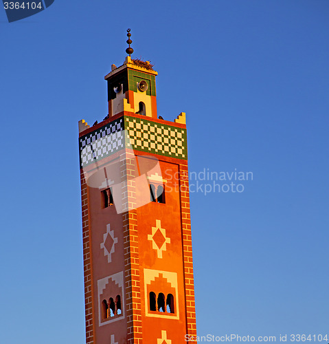 Image of  muslim   in   mosque  the history  symbol morocco  africa  mina