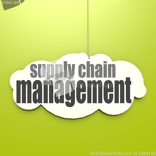 Image of White cloud with supply chain management