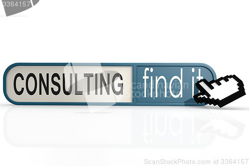 Image of Consulting word on the blue find it banner