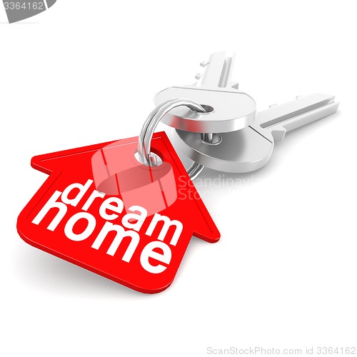 Image of House keys with Red House Key Chain