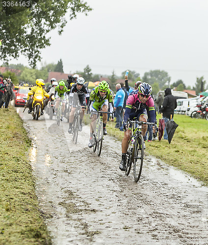 Image of The Cyclist Kristijan Durasek on a Cobbled Road - Tour de France