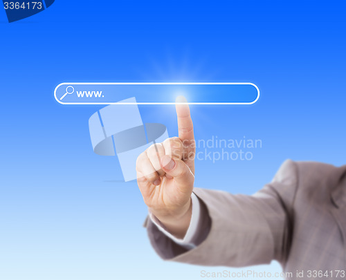 Image of Index Finger Touching An Empty Search Box