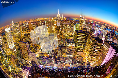 Image of New York City Manhattan downtown skyline.