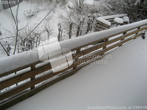 Image of Fence with snow, Norway