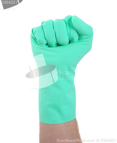 Image of Rubber glove, making fist