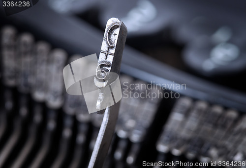 Image of 6 hammer - old manual typewriter - cold blue filter