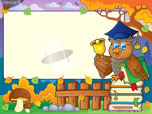 Image of Autumn frame with owl teacher 6