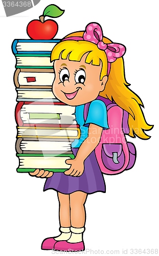 Image of Girl holding books theme image 1