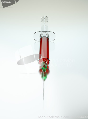 Image of Close-up of Medical syringe with drugs for injection