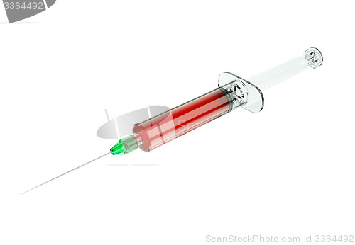 Image of Medical syringe with drugs for injection isolated