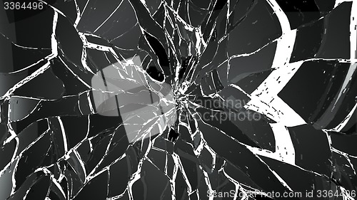 Image of Pieces of splitted or cracked glass on white