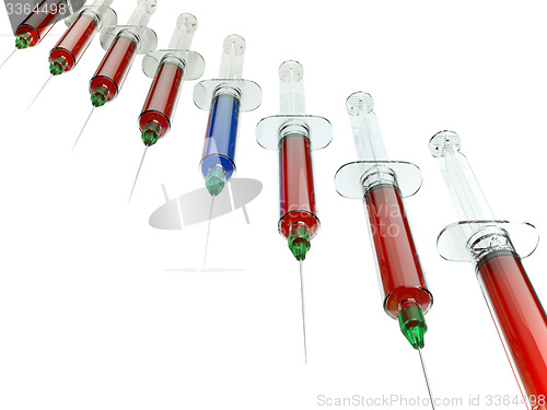 Image of Right Medical choice with group of syringes isolated