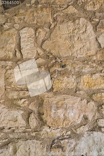 Image of Aged crag Stone wall texture or background