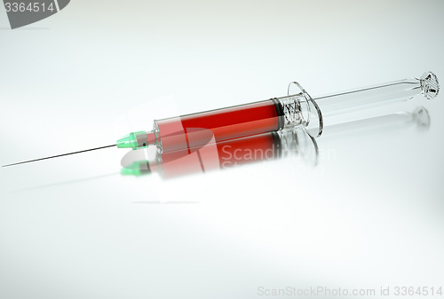 Image of Medical squirt or syringe close up