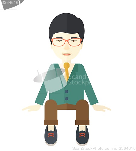 Image of Businessman is sitting 