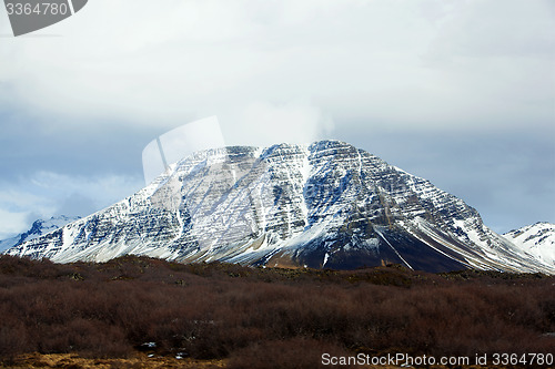 Image of Snowy volcanic landscape on the Snaefellsnes peninsula