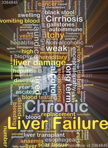 Image of Chronic liver failure background concept glowing