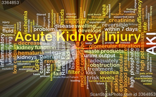 Image of Acute kidney injury AKI background concept glowing