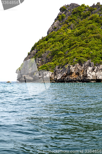 Image of    stone in thailand kho phangan  bay abstract of a  water   sou